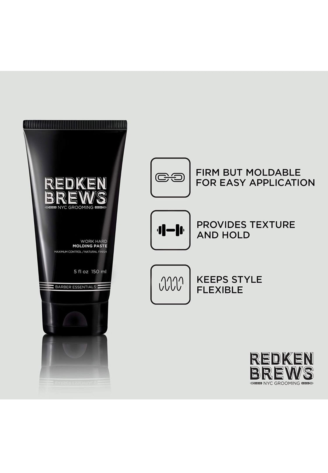Redken - Brews work hard molding paste 5 fl. oz./ 150 ml